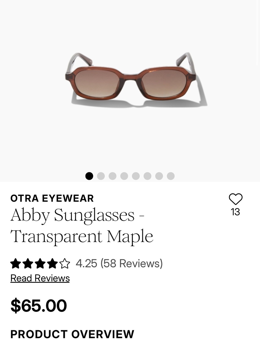 OTRA Eyewear Abby Sunglasses - Transparent Maple Brown
